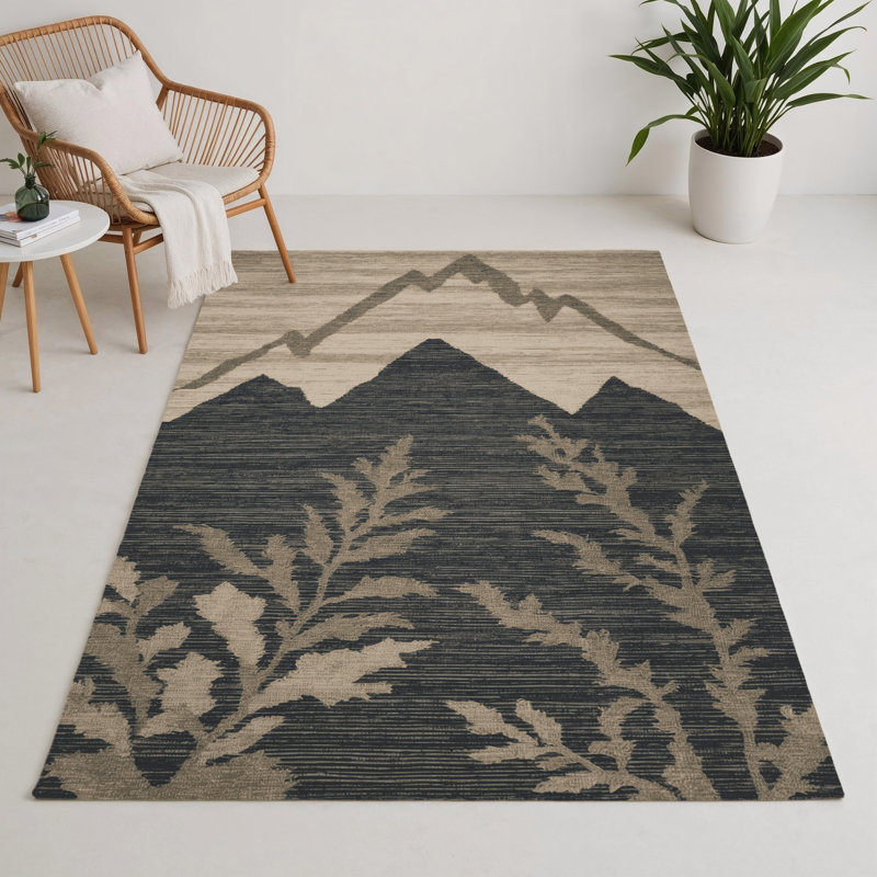 Tapis intérieur et extérieur gris Nature, Rectangle 5 pi x 7 pi