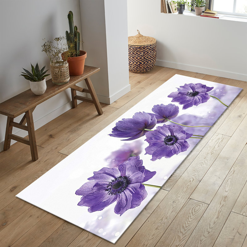 Exquisite With Pile Soft Printed Rug Featuring a Striking Floral Design for a Touch of Sophisticated Elegance in Any Living Space
