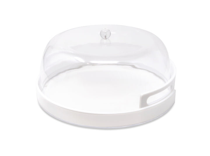 Acrylic Cake Dome with White Base, 13"D