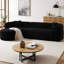 Canapé modulaire à dossier incurvé de 109,4 po, canapé en forme de L avec méridienne orientée vers la gauche et 2 coussins décoratifs, canapé en chenille pour salon et appartement, sans assemblage requis-2006659113-2006659119