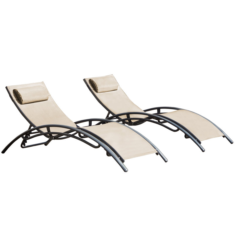 Chaise longue inclinable 66,9 po Tarazon, Beige