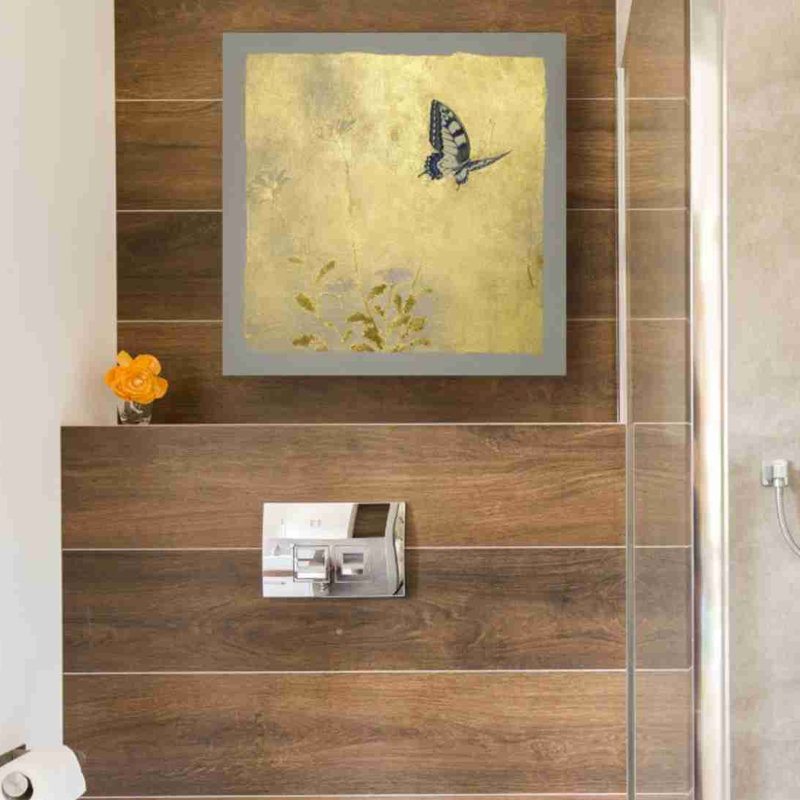 «Butterfly L» par Zigo Tanabe, art mural sur toile, H 18 po x l 18 po x P 0,75 po