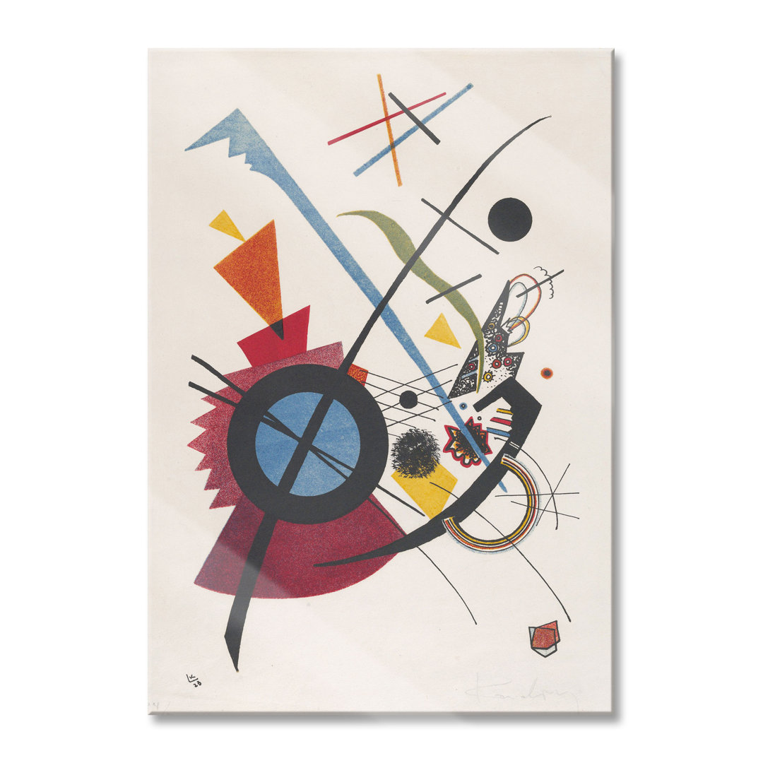 Glasbild | Wandbild Auf Echtglas | Wassily Kandinsky - Gestreift | Inkl. Aufhängung Und Abstandshalter