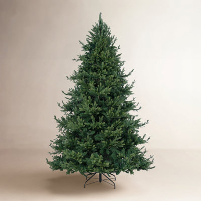 Prelit Traditional Artificial Christmas Tree with Metal Stand, Realistic Classic Holiday Tree