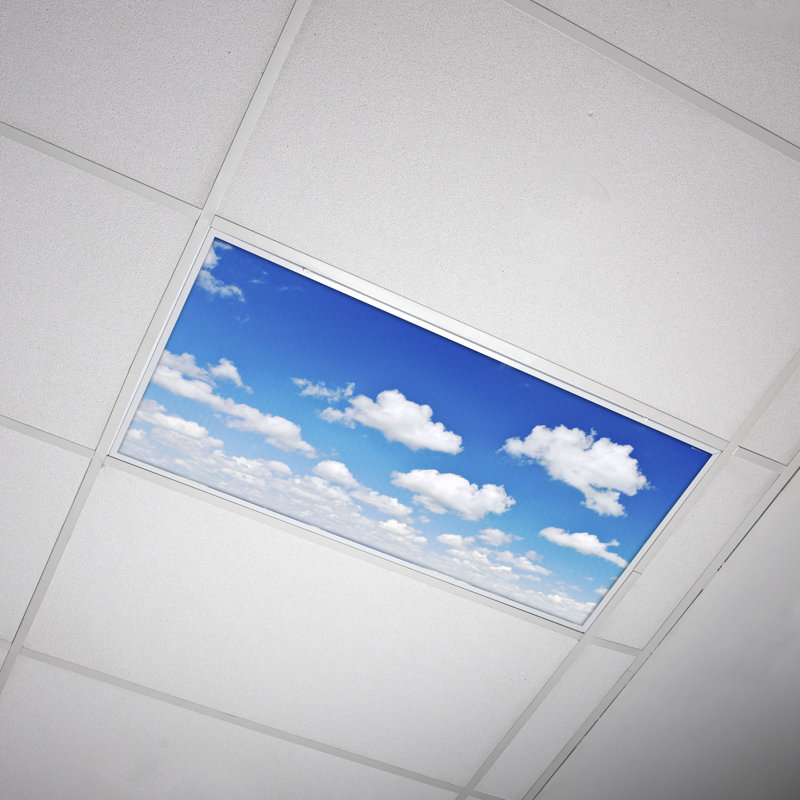 Cloud Classroom Fluorescent Light Covers for Ceiling Lights - For 2x4 Light Fixture - by Octo Lights