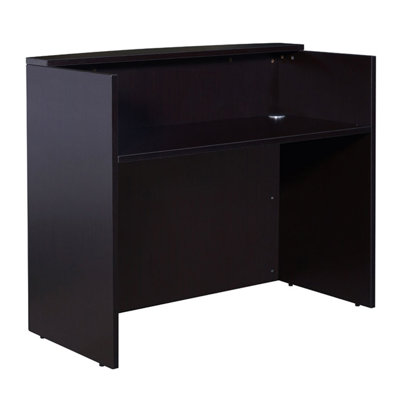 Bureau de réception Jery, 48 pouces, panneau de modestie, mélamine brun moka
