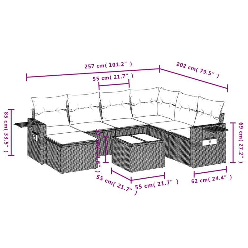 Ensemble de canapé de jardin Vidaxl