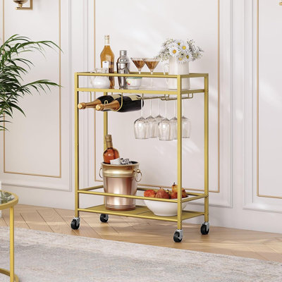 Chariot-bar à roulettes Gold Home