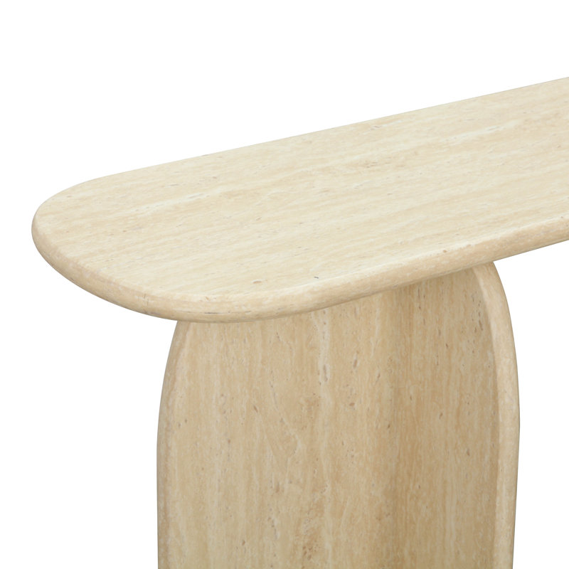 Faux Travertine Console Table
