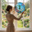 Vitrail de vitrail 12 "Hummingbird Butterfly 12"-109601309