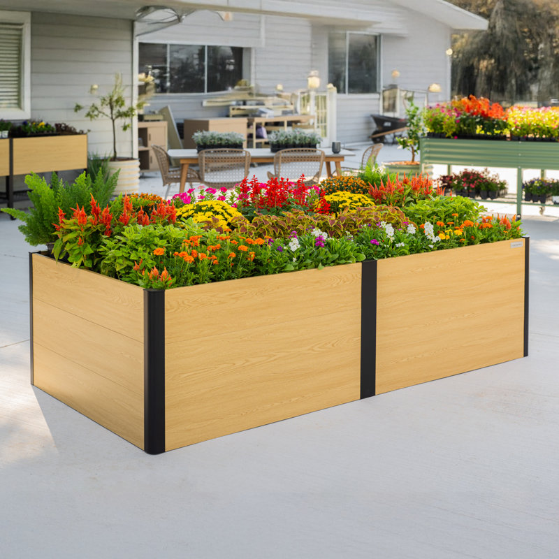 26" Tall 48" Wide Modular Metal Outdoor Raised Garden Bed, 26" H x 48" W x 96" D