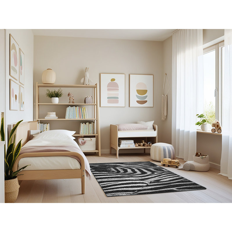 Tapis zèbre noir Close up, Rectangle 3 pi x 5 pi