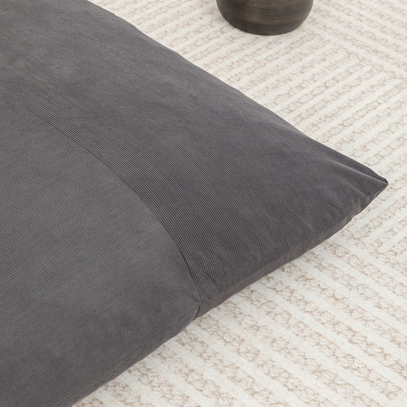 Floor bean bag chair, Gray Corduroy
