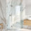 Cabine de douche à charnière sans cadre avec verre transparent 3/8 de l 46 po x P 46 po x H 73 po Gemini