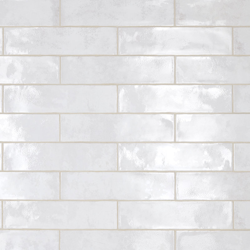 Biarritz 3" x 12" Ceramic Brick Look Subway Wall Tile, White