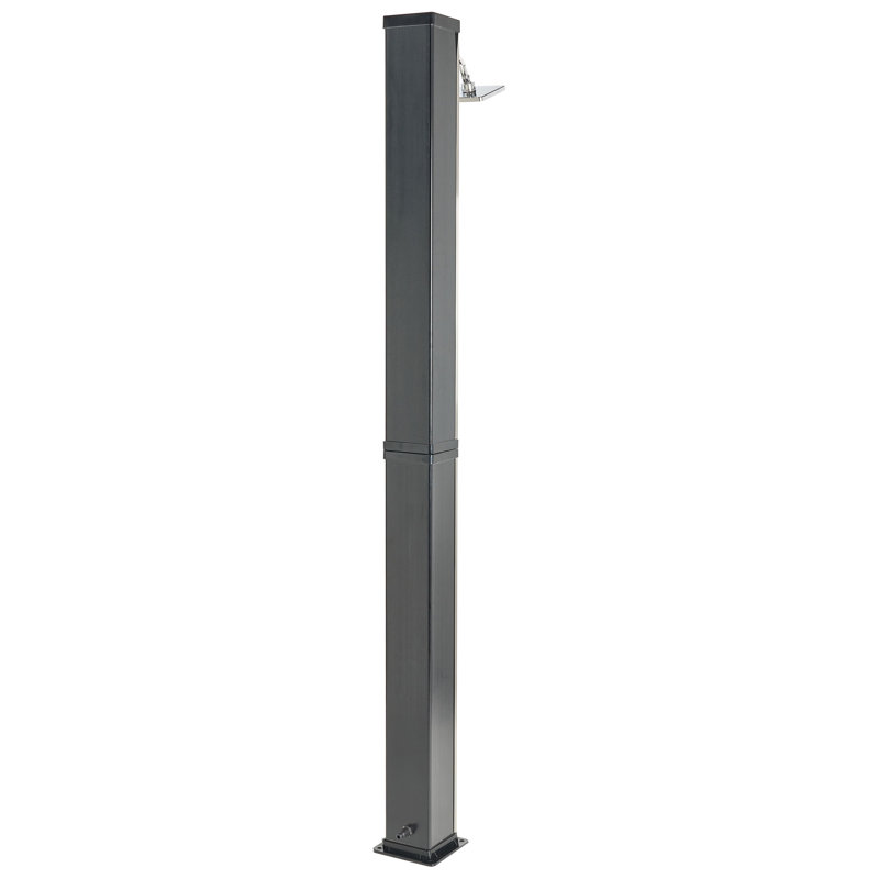 BUENOS Solar Powered Temperature Controlled Stainless Steel Free Standing Outdoor Shower and Footwash Spout
