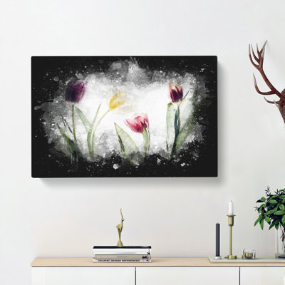 Colourful Tulip Flowers - Wrapped Canvas
