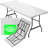 Folding Table 6ft Portable Heavy Duty Plastic Fold-in-Half Utility Foldable Table Plastic Dining Table