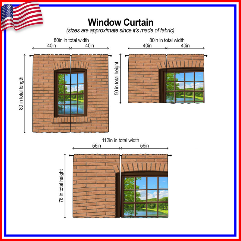 Rideaux de fenêtre Brick Wall, 80in x 61in - 2 panels, Sheer