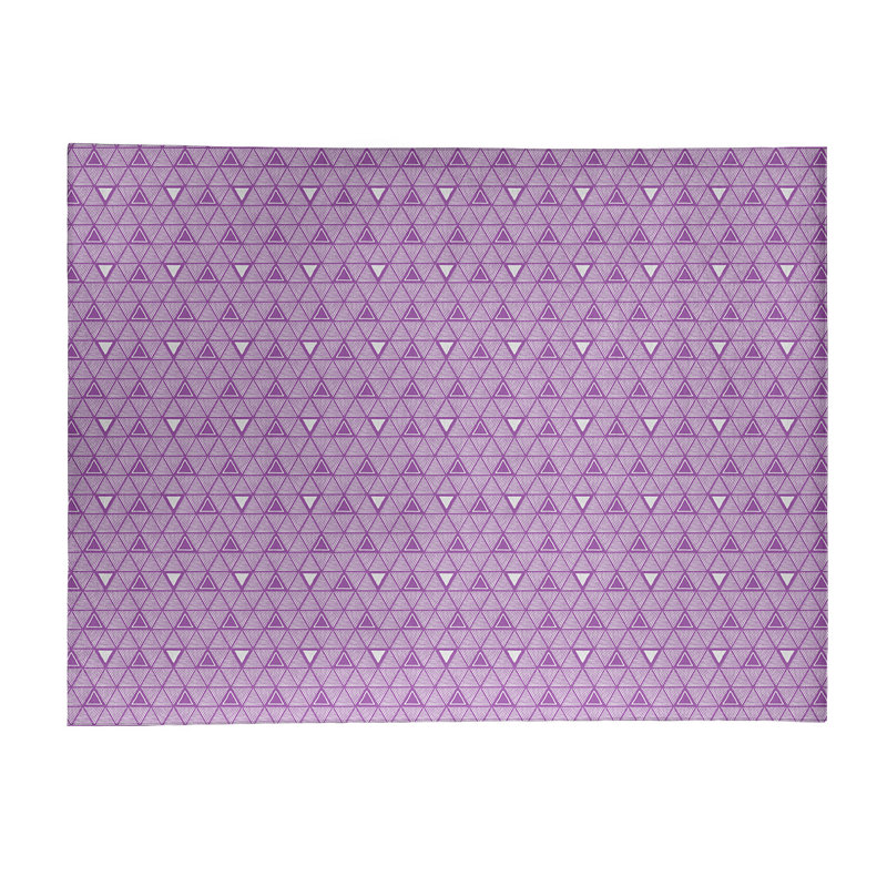 Tapis de zone rose pâle triangles à la main, Rectangle 8 pi x 10 pi