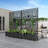 Metal Planter Box with Trellis with Wheels-1151878042