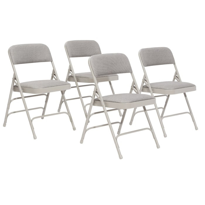 Chaise pliante rembourrée National Public Seating , Gris / cadre gris