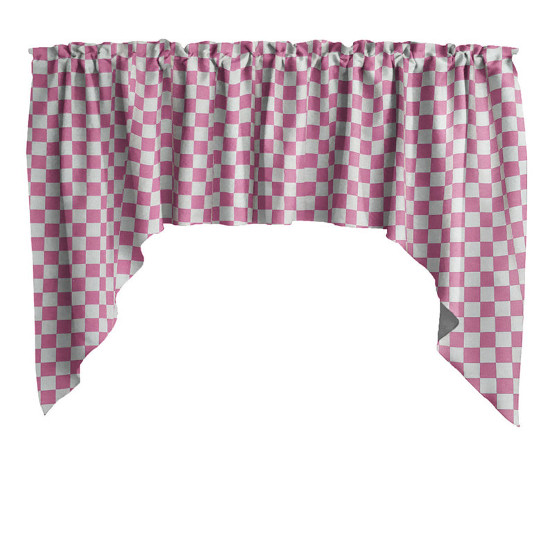 Cantonnière à damier, Rose