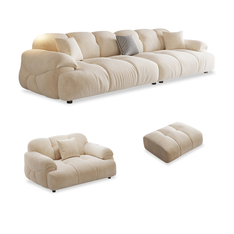 Ensemble de salon en polyester 3 pièces beige