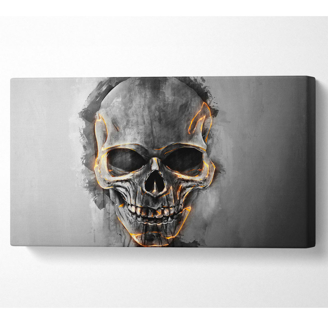 Fire Skull Wide - Kunstdrucke auf Leinwand