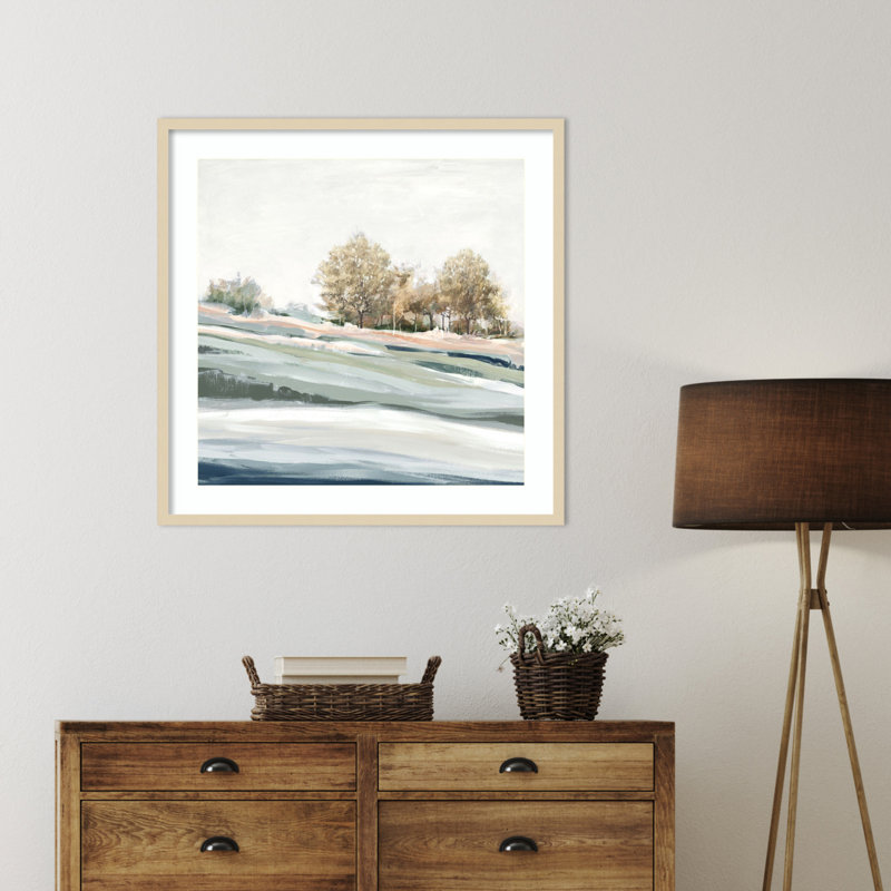 «Blue Still Trees» par Jacob q, impression sur bois encadrée, H 33 po x l 33 po