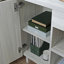 Bureau en L avec tablettes ouvertes réglables