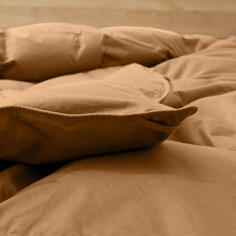 All Season Cotton Down Comforter/Duvet Insert, Queen Comforter, Brown