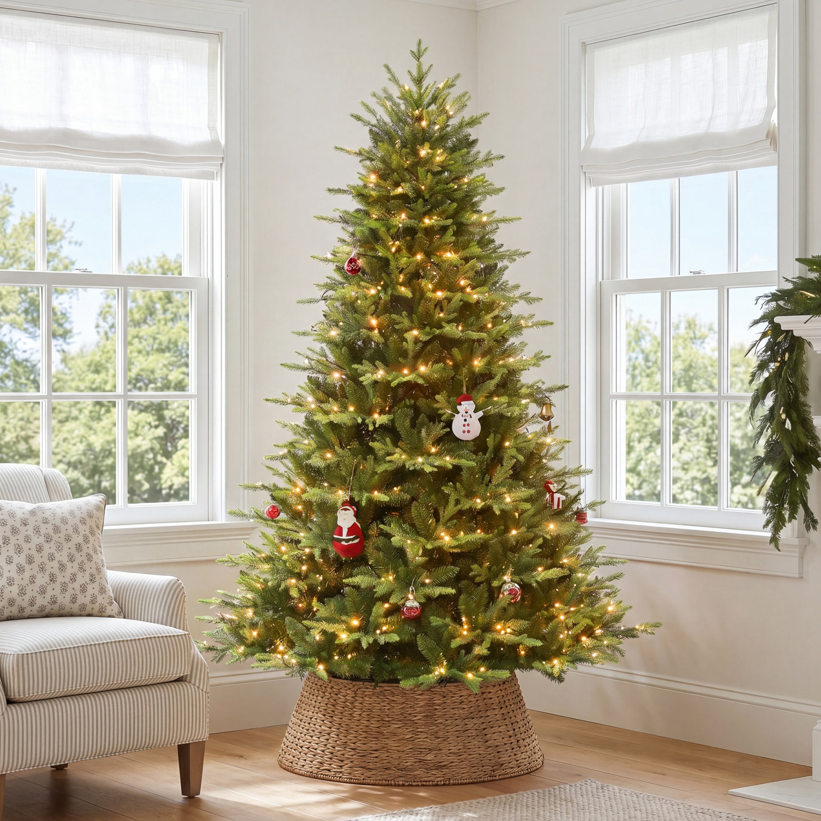 Cashmere Flocked 7.5' Pre-Lit Spruce Christmas Tree