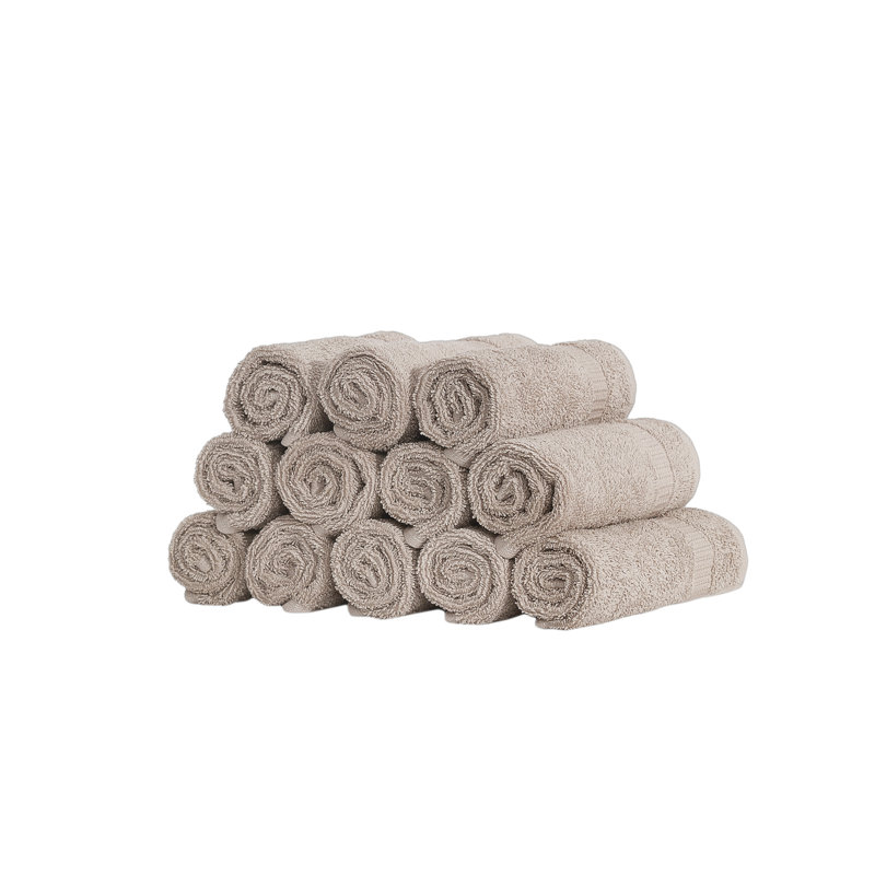 Antalya 100% Cotton Plush Washcloth, Taupe