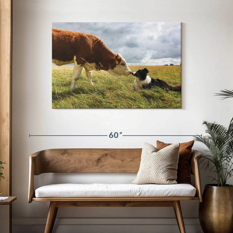 Brampt Border Collie And Cow, 30" H x 45" W