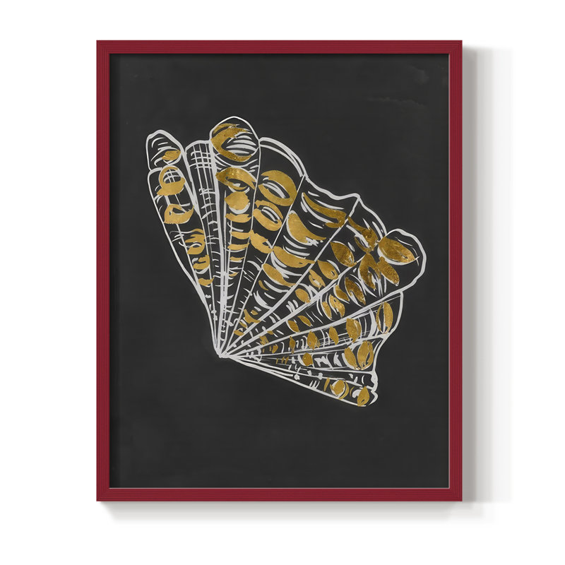 «Night Shell I», reproduction encadrée - bois massif, H 11 po x l 9 po, Rouge