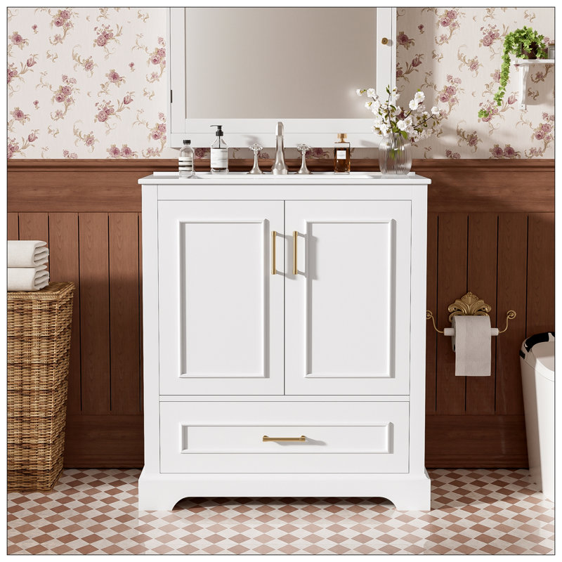 Meuble-lavabo pour salle de bain, Blanc