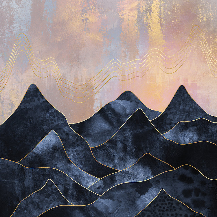 « mountainscape », impression sur toile, H 37 po x l 37 po x P 1,5 po, Pas de tapis, Toile tendue
