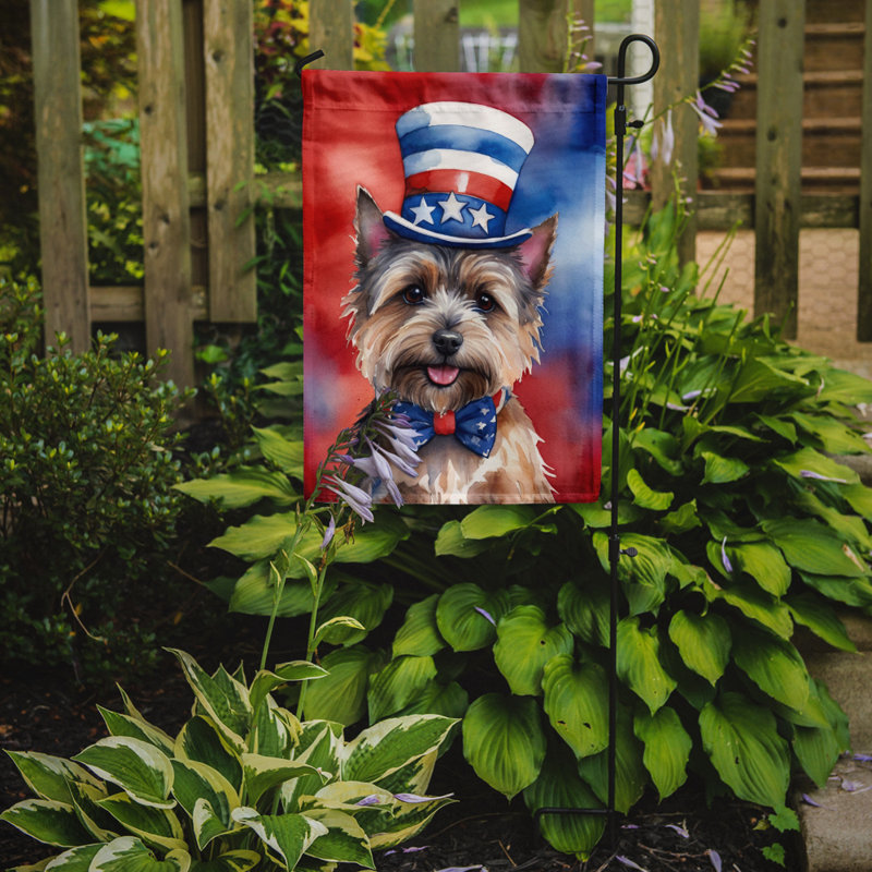 Drapeau patriotique du jardin américain, Cairn terrier brun