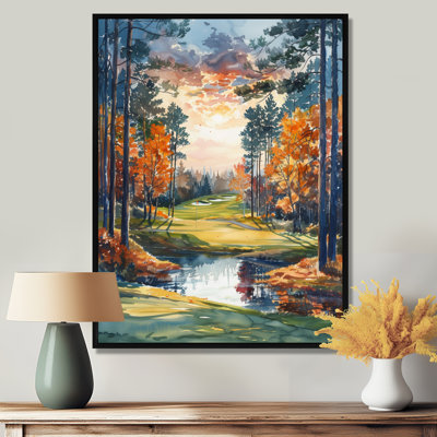  «Green Orange Autumn Golf Haven Country Club I - Golf, impression d'art mural