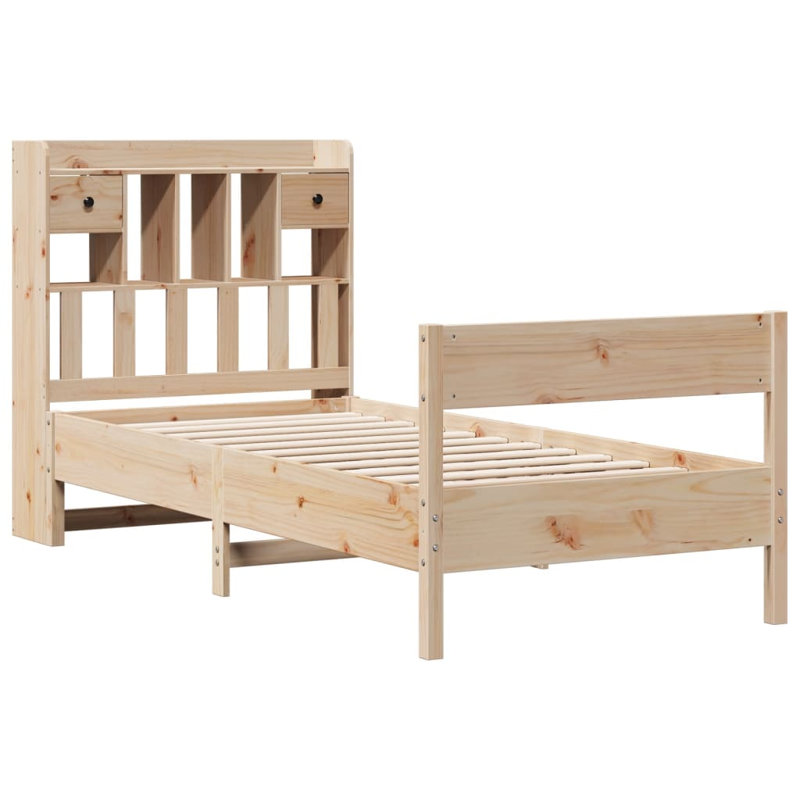 Abbiss Solid Wood Bed, 71.5cm H x 195.5cm W x 80.5cm D, Brown