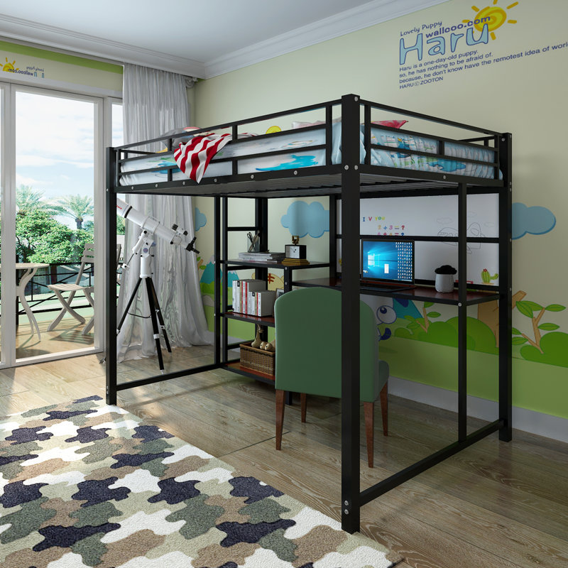 Lit mezzanine Abhijay Kids, Double, Noir