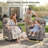 Simle 2 - Person Outdoor Seating Group PE Wicker Swivel Glider Chair With Cushions And Side Table-103268833-103268838