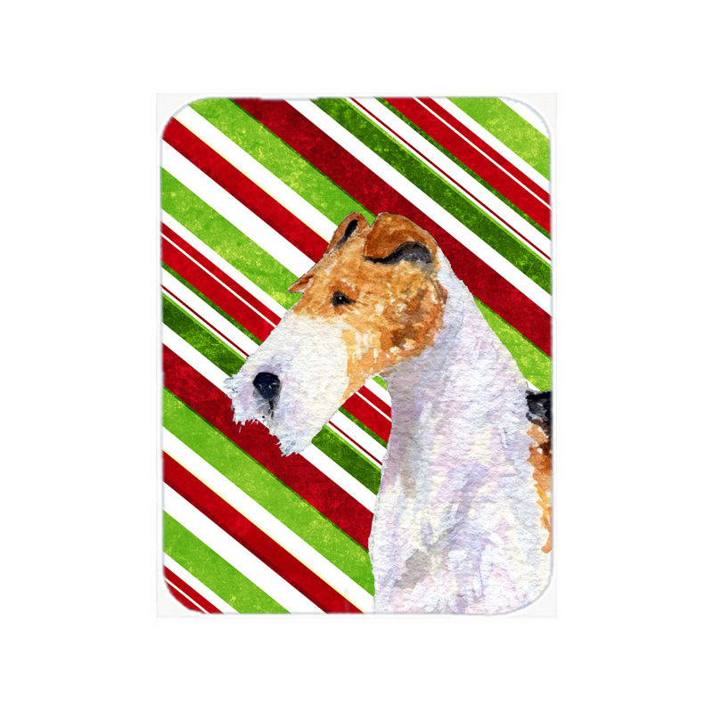 Planche à découper en verre de noël east urban home fox terrier