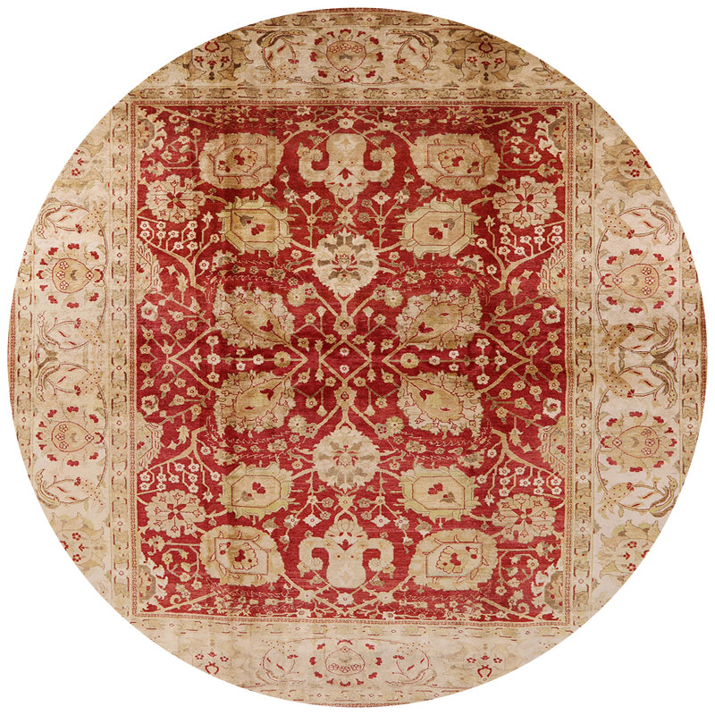 Toslon Oriental Indoor Rug, Round 6'