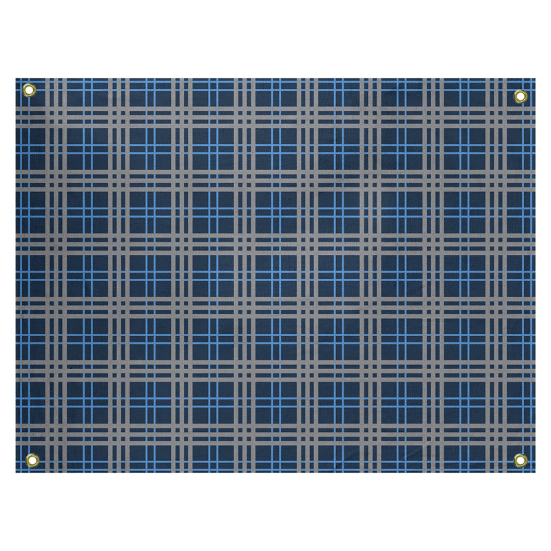 Tapisserie polyester Tennessee Luxury, H 50 po x l 59 po, Bleu marine / bleu / argent