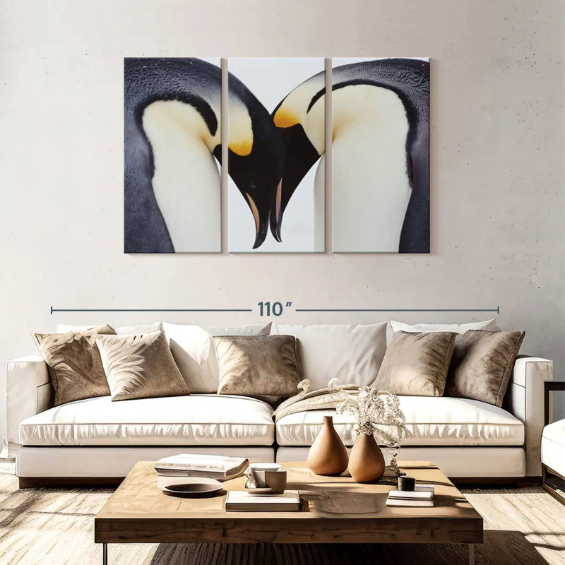 Brampt Two Emperor Penguins, 48" H x 74" W