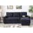 Dark Gray Fabric With Square Arms Sofa