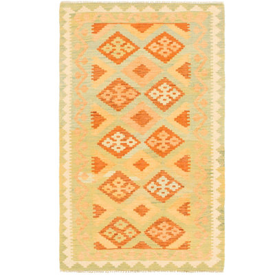 Tapis de la zone en laine 3 pi x 5 pi one-of-kind main-noué la new age red Elland