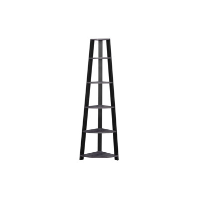 Contemporary Hallway Shelf - Grey And Black Colour, Modern Feel 72"H Laminate, Style